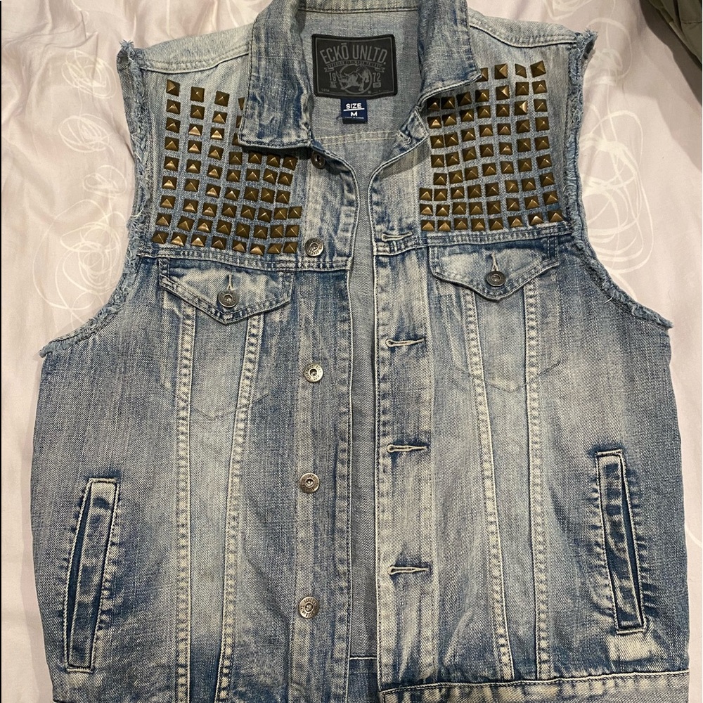 Ecko unlimited denim jacket vest size Medium